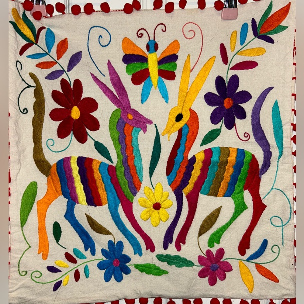 Mexican Folk Art Handmade Pillow Case NWT